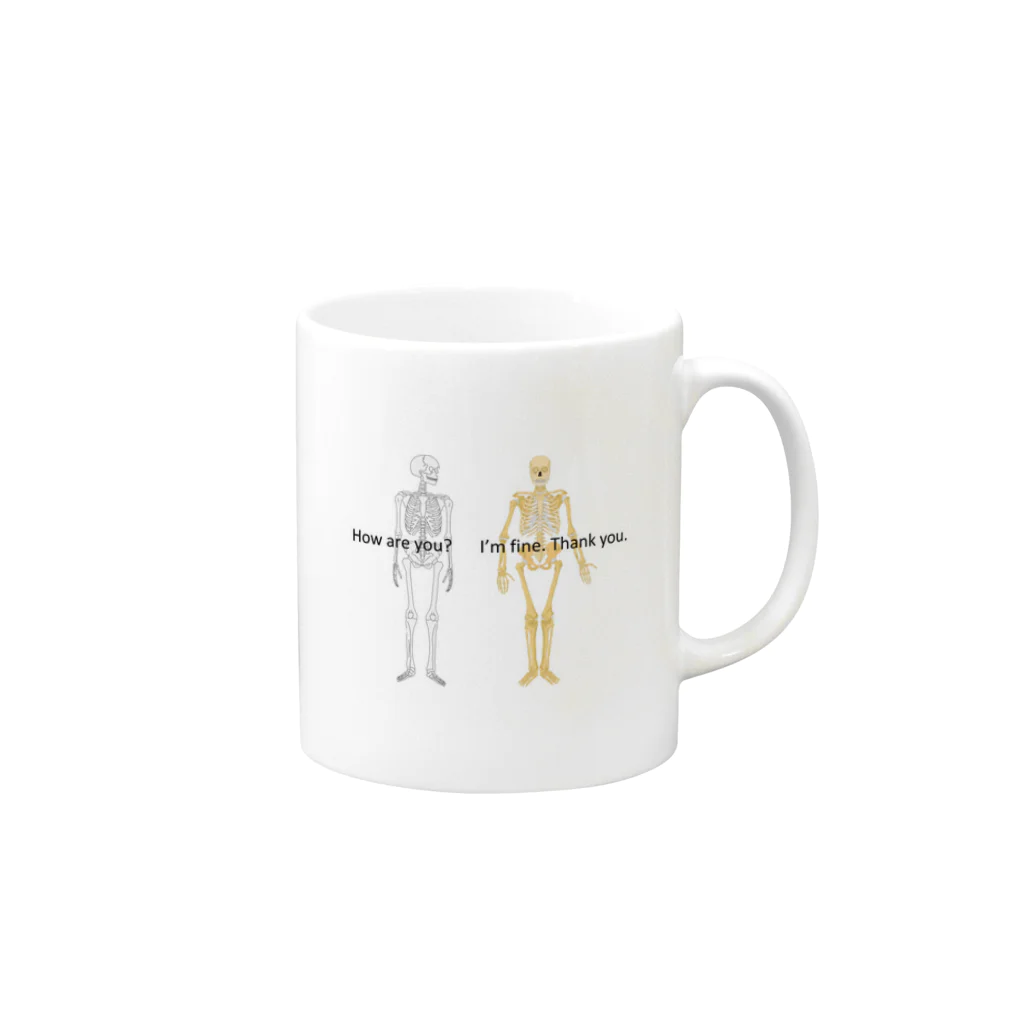 boodashの骨格2体 Mug :right side of the handle