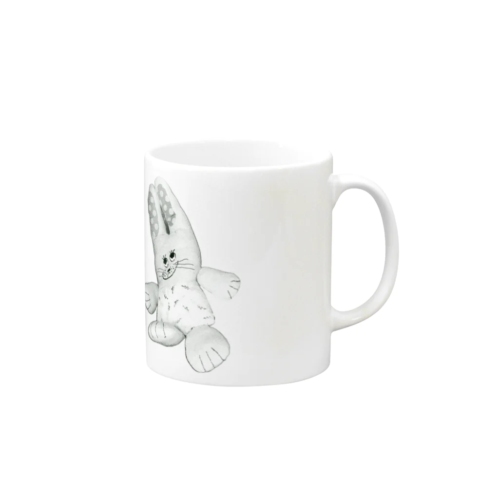 PAW WOW MEOWのおとぼけラビット Mug :right side of the handle