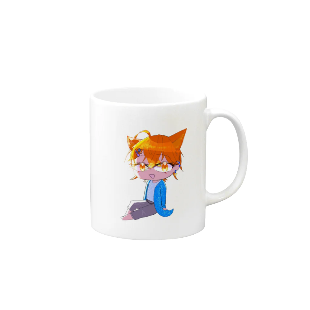 ゆきという人の気まぐれのオリキャラの猫島くん Mug :right side of the handle