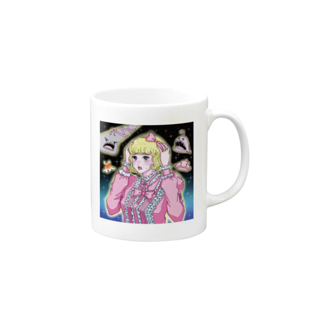 ビッグデ絵タの「深海」がこわい／マツヤマイカ Mug :right side of the handle