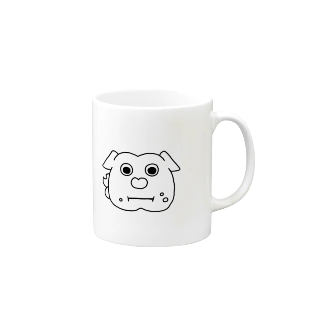 ペーパーストアの癒し犬たけちゃん Mug :right side of the handle