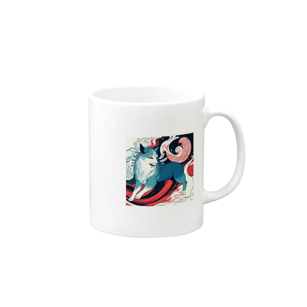 Tarionのうきよ犬7 Mug :right side of the handle