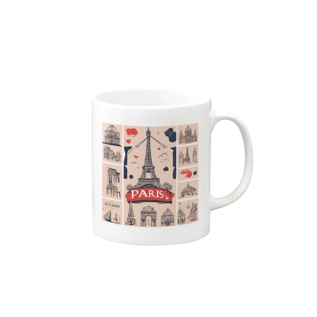 Unique Existenceのall about paris Mug :right side of the handle