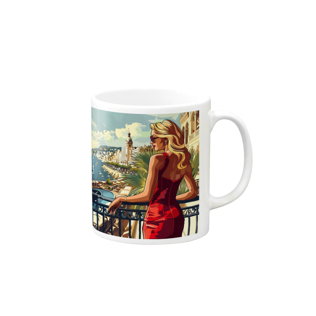 AQUAMETAVERSEのカジノ・ド・モンテカルロ　Tomoe bb 2712 Mug :right side of the handle