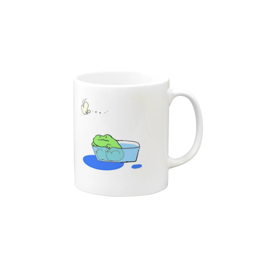 ゆるゆるの暇なかえる Mug :right side of the handle