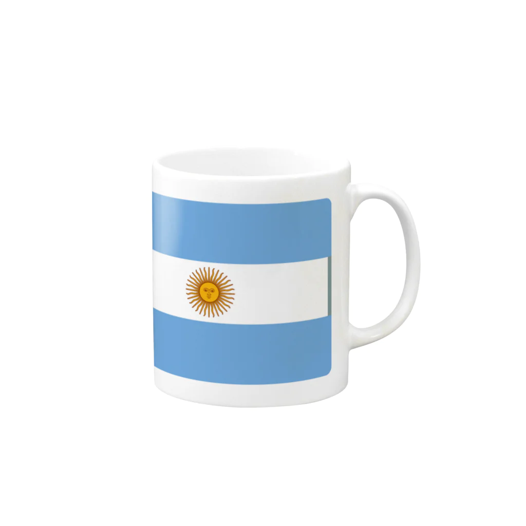 お絵かき屋さんのアルゼンチンの国旗 Mug :right side of the handle