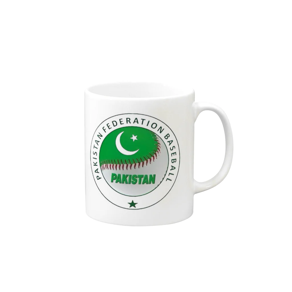 野球パキスタン代表日本語アカウントの野球パキスタン代表公式グッズ Mug :right side of the handle