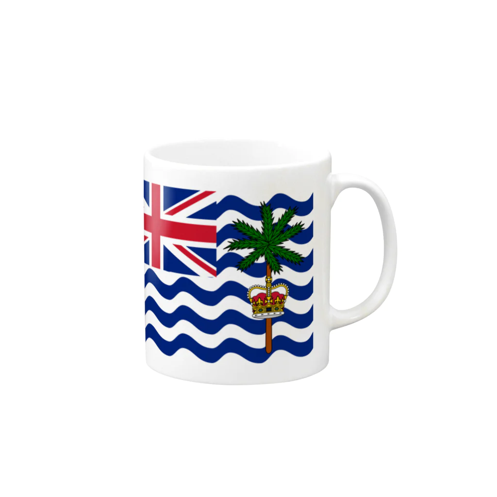 お絵かき屋さんのイギリス領インド洋地域の旗 マグカップの取っ手の右面