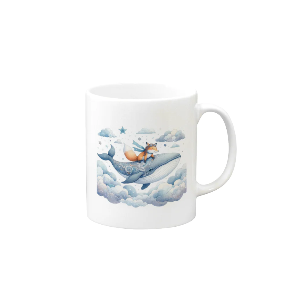 hinasoyuの鯨雲狐 Mug :right side of the handle