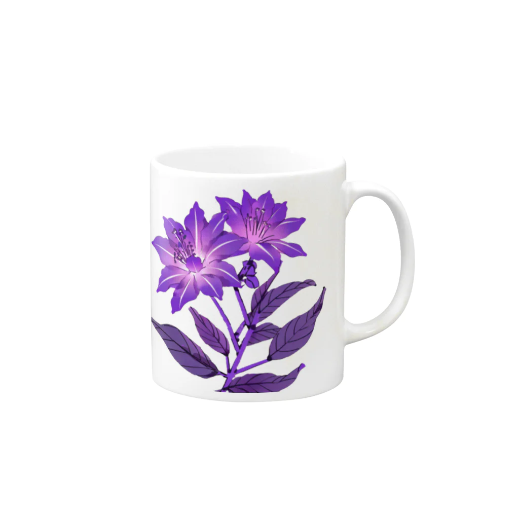 RetrowaveFlowerのRetrowaveFlower-ムラサキハナナ- Mug :right side of the handle