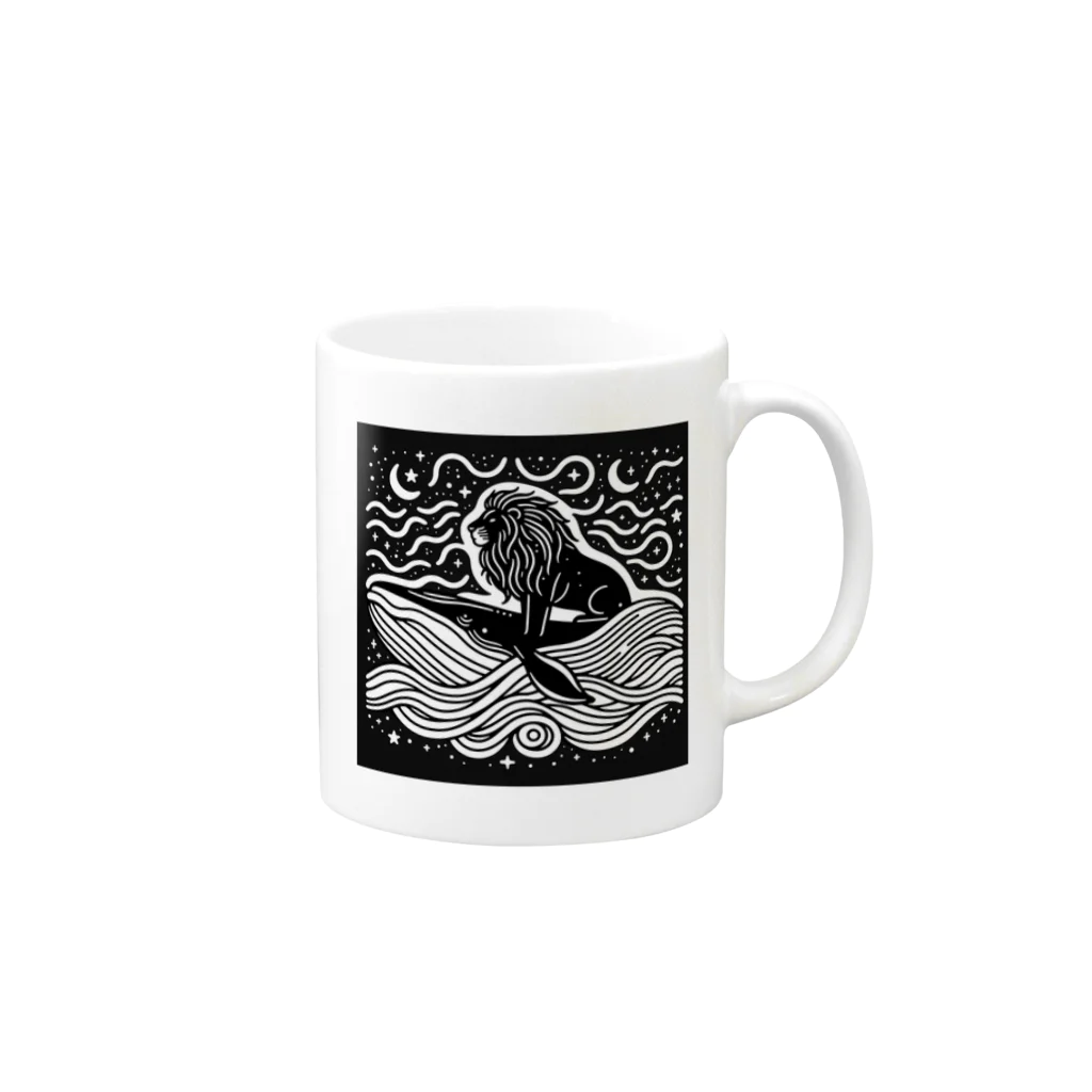 hinasoyuの星見鯨獅 Mug :right side of the handle