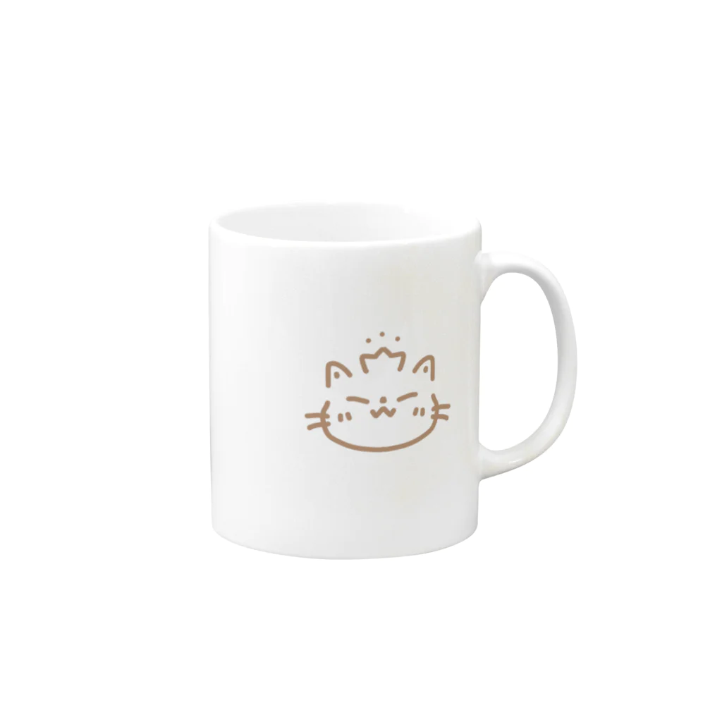 シャクロンヌの王冠茶猫　ロゴ Mug :right side of the handle