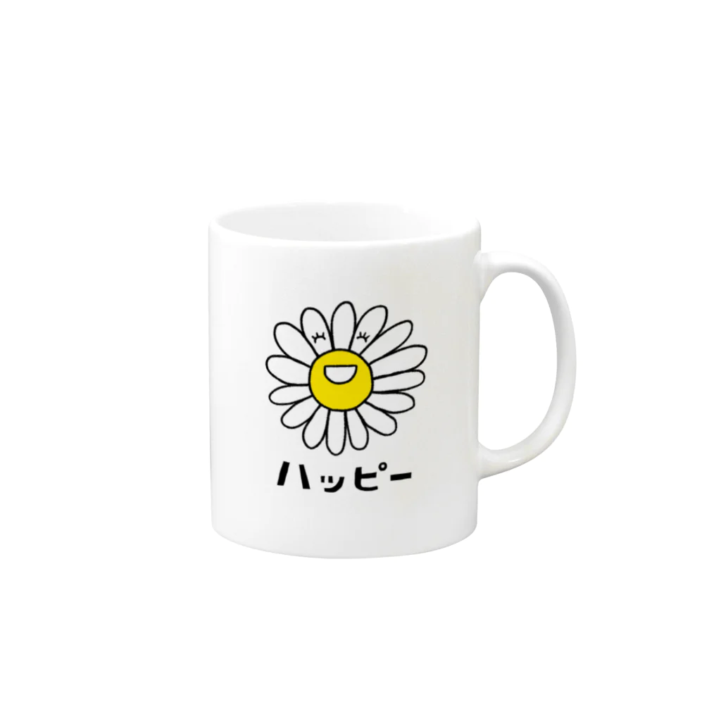 mokom / もこむのハッピーフラワー Mug :right side of the handle