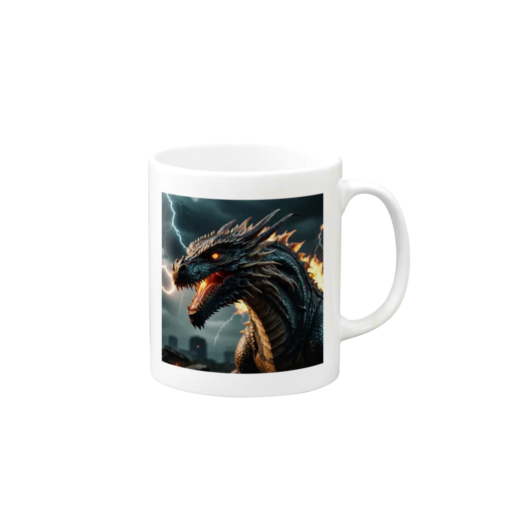 幻想都市の雷のドラゴン Mug :right side of the handle