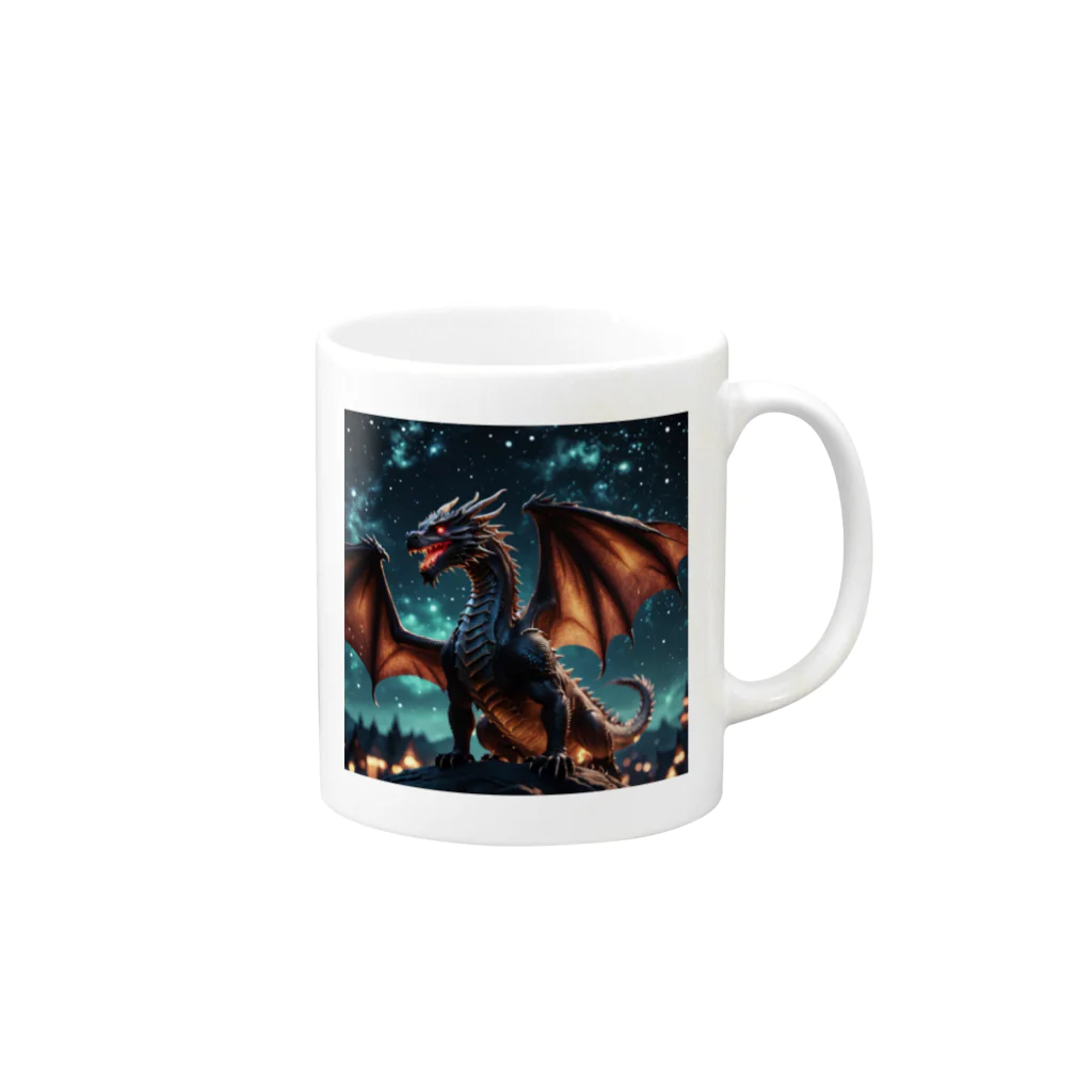 幻想都市の星空のドラゴン Mug :right side of the handle