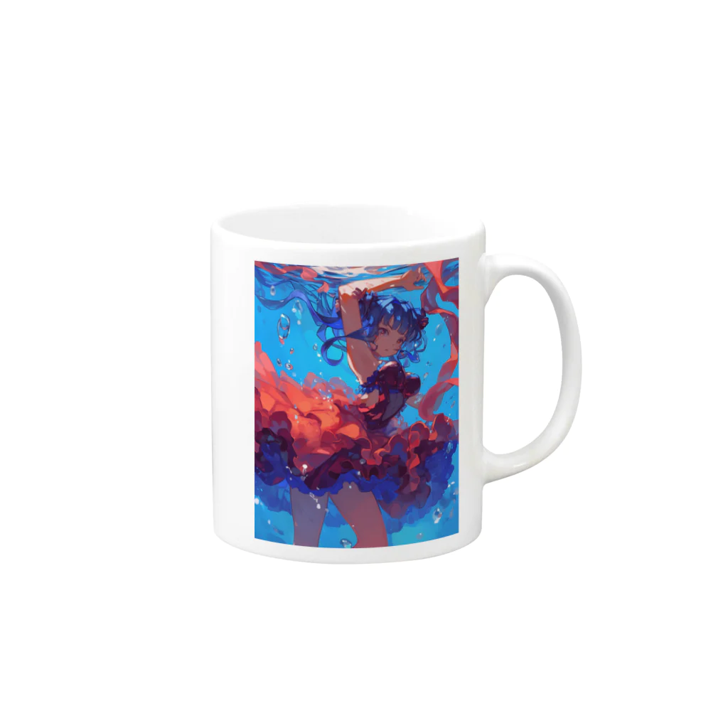 AQUAMETAVERSEの海の中の美ボディ　ラフルール　1859 Mug :right side of the handle