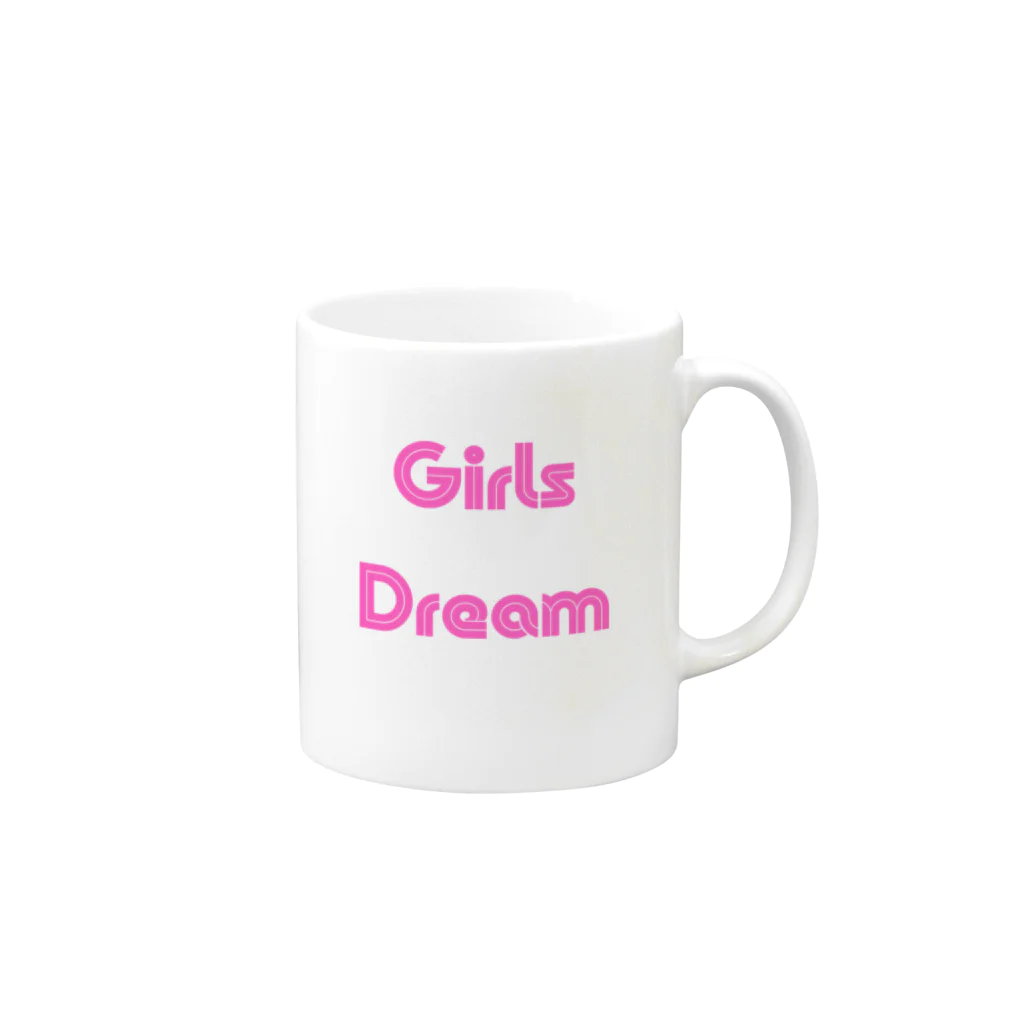 あい・まい・みぃのGirls Dream-少女たちが夢を持つことば Mug :right side of the handle