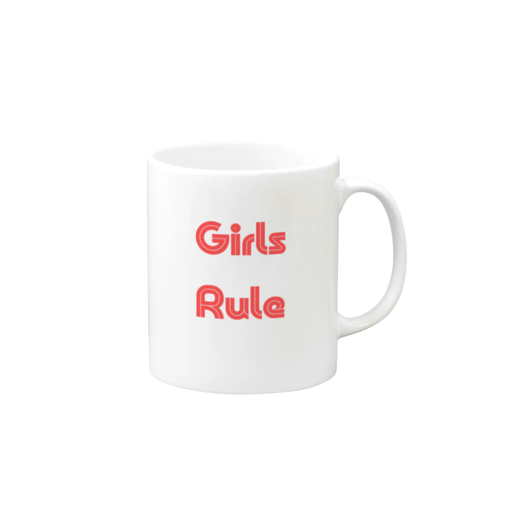 あい・まい・みぃのGirls Rule-女性が男性よりも優れていることを表す言葉 Mug :right side of the handle