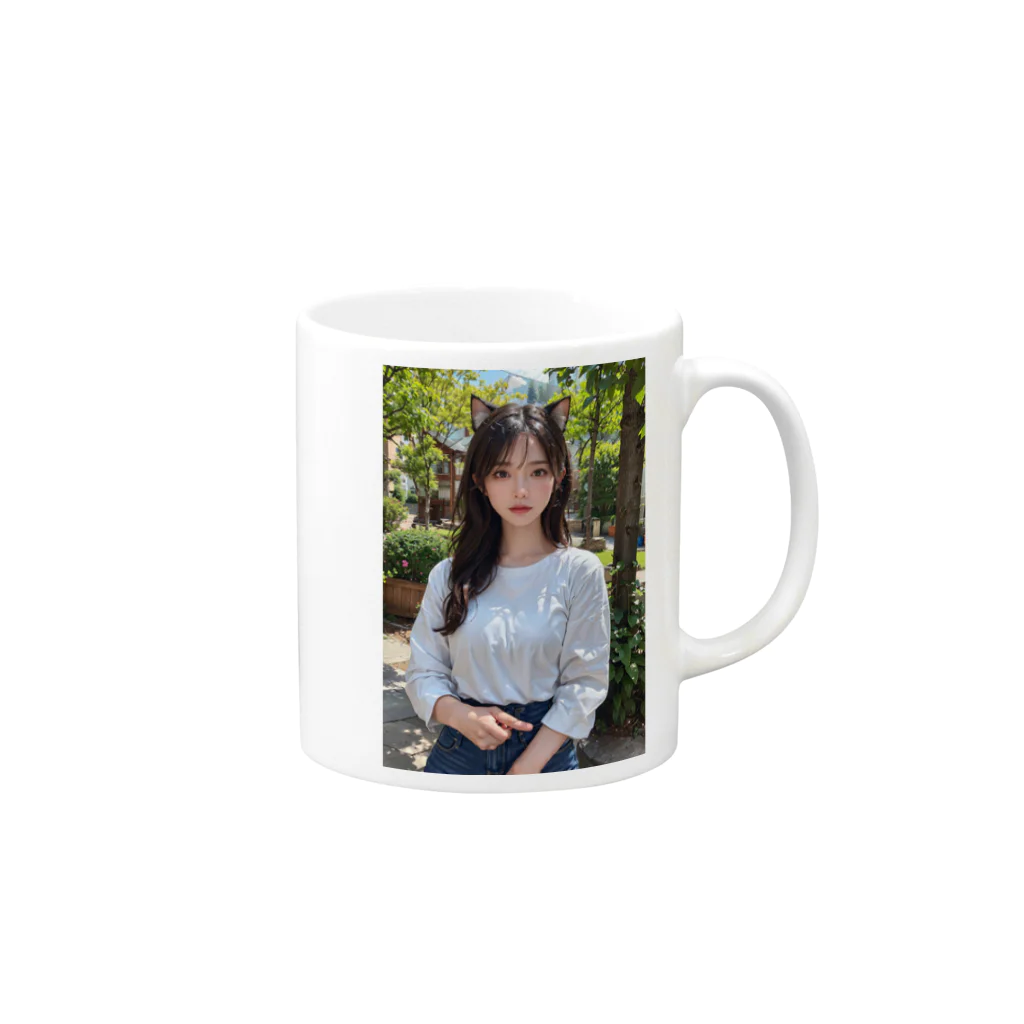 inoken_の猫耳美女 Mug :right side of the handle