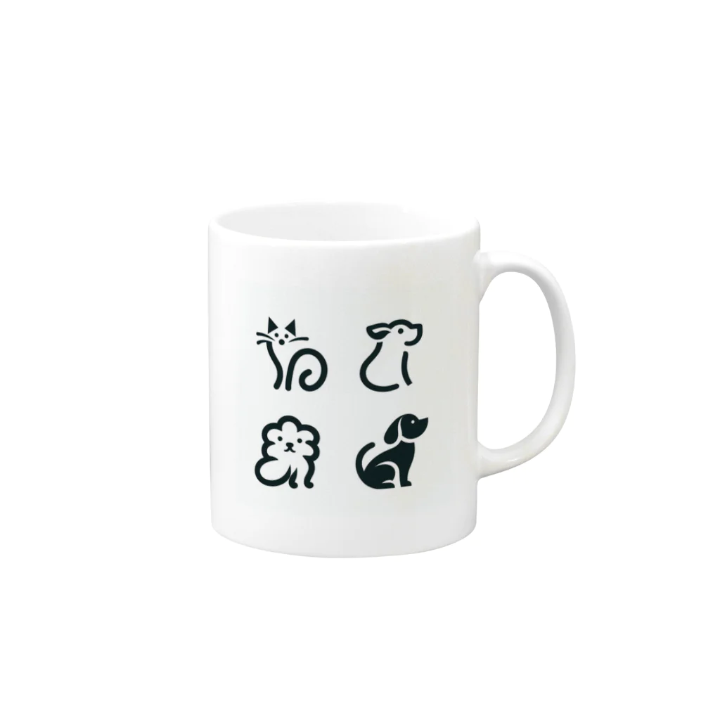 myojinの動物たち Mug :right side of the handle