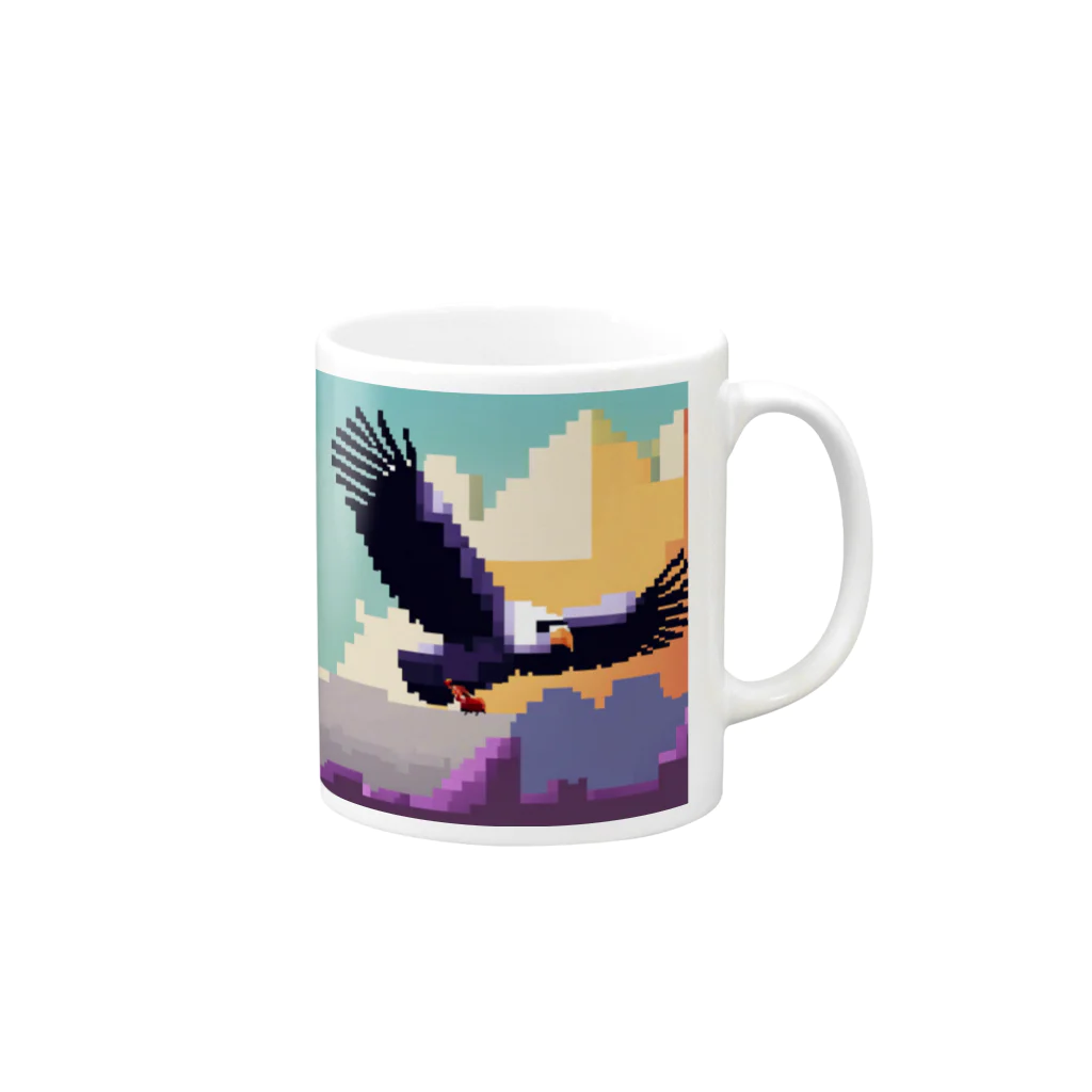 asuto_20のドット絵のコンドル Mug :right side of the handle