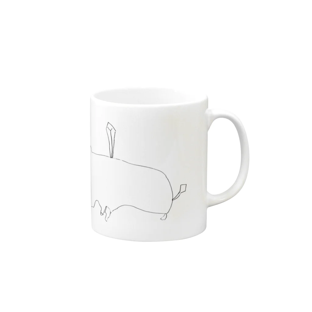 y.tanakaの剣犬（けんいぬ） Mug :right side of the handle