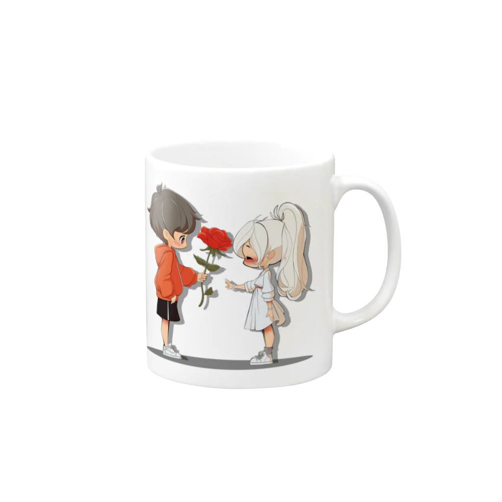 やさしい時間の紅い花 Mug :right side of the handle