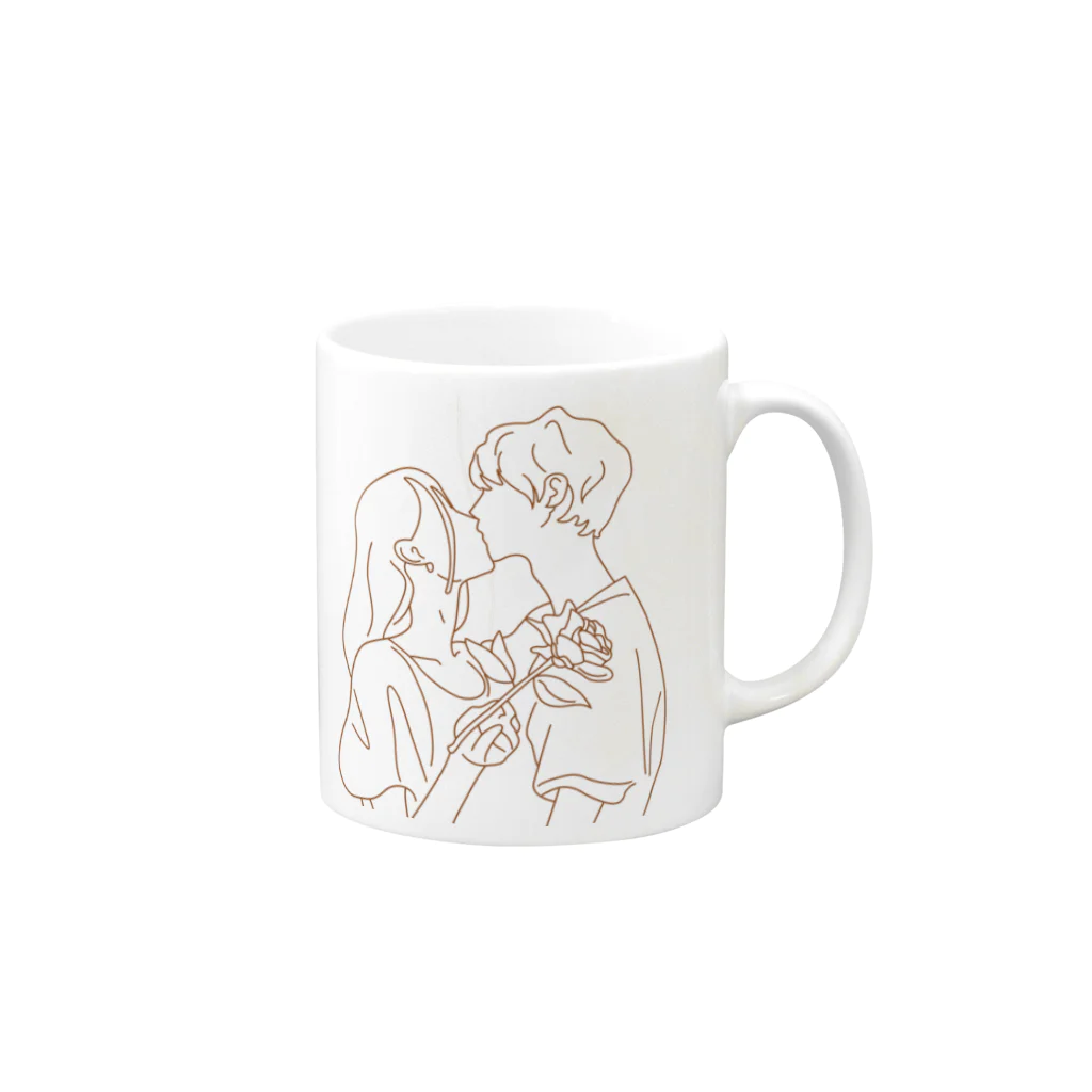 やさしい時間の優しいキス Mug :right side of the handle