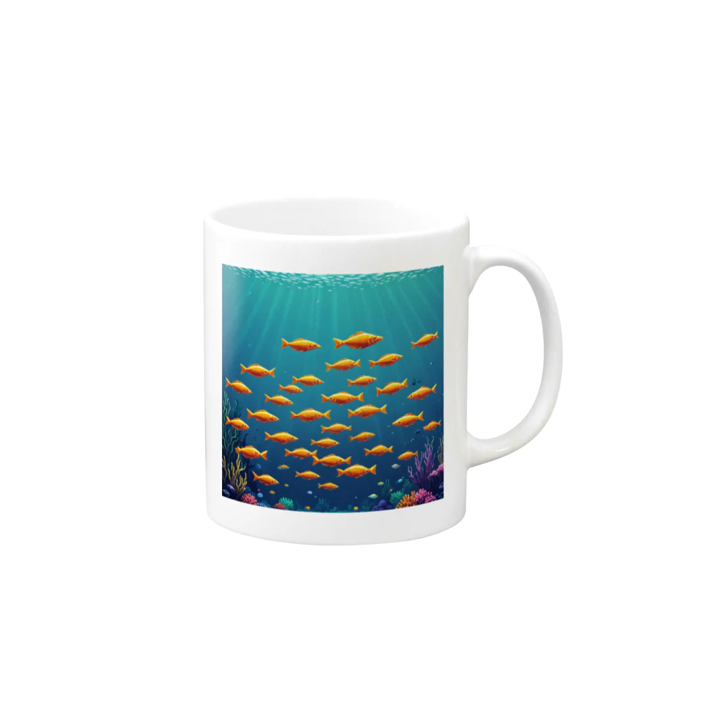 takekoputaの海中を泳ぐ魚のひれ Mug :right side of the handle