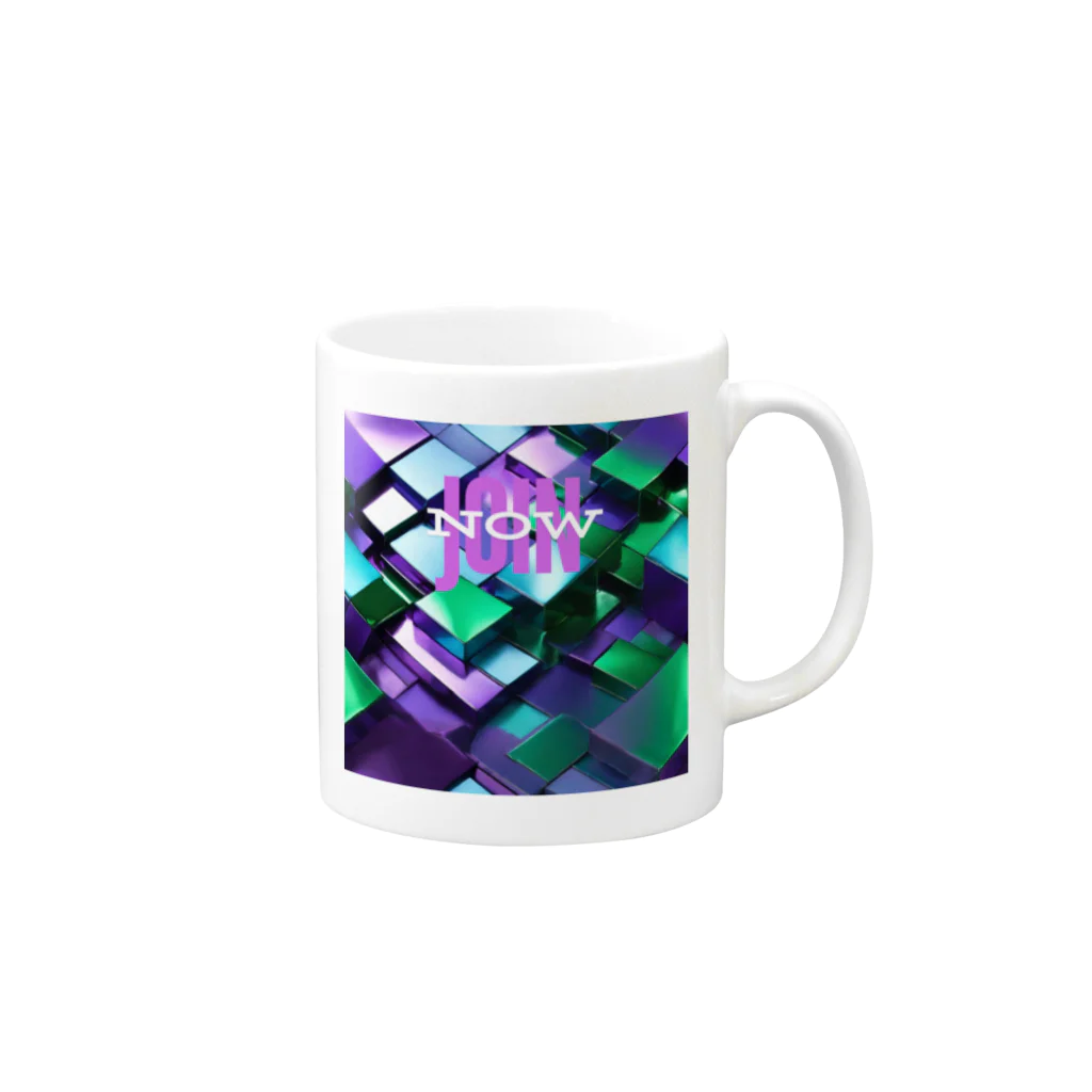 KAZAGULIのJoin now purple Mug :right side of the handle