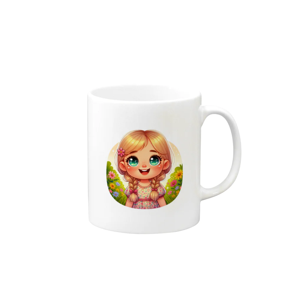 yielanggo007の輝く瞳女の子 Mug :right side of the handle