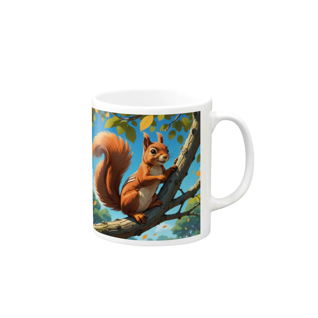 Enchanted Charm EmporiumのBreezy Squirrel ("ブリージースクイレル") マグカップの取っ手の右面