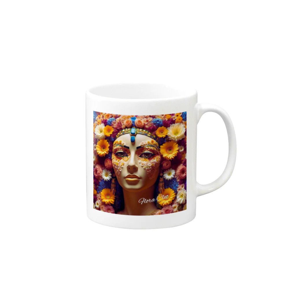 お花屋SUNのFlora Cleo「フローラ・クレオ」 Mug :right side of the handle