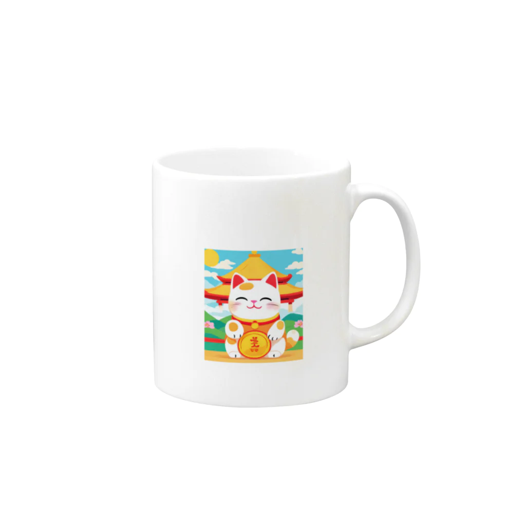 Toridoshisanの招く猫　あなたに幸せを　② Mug :right side of the handle