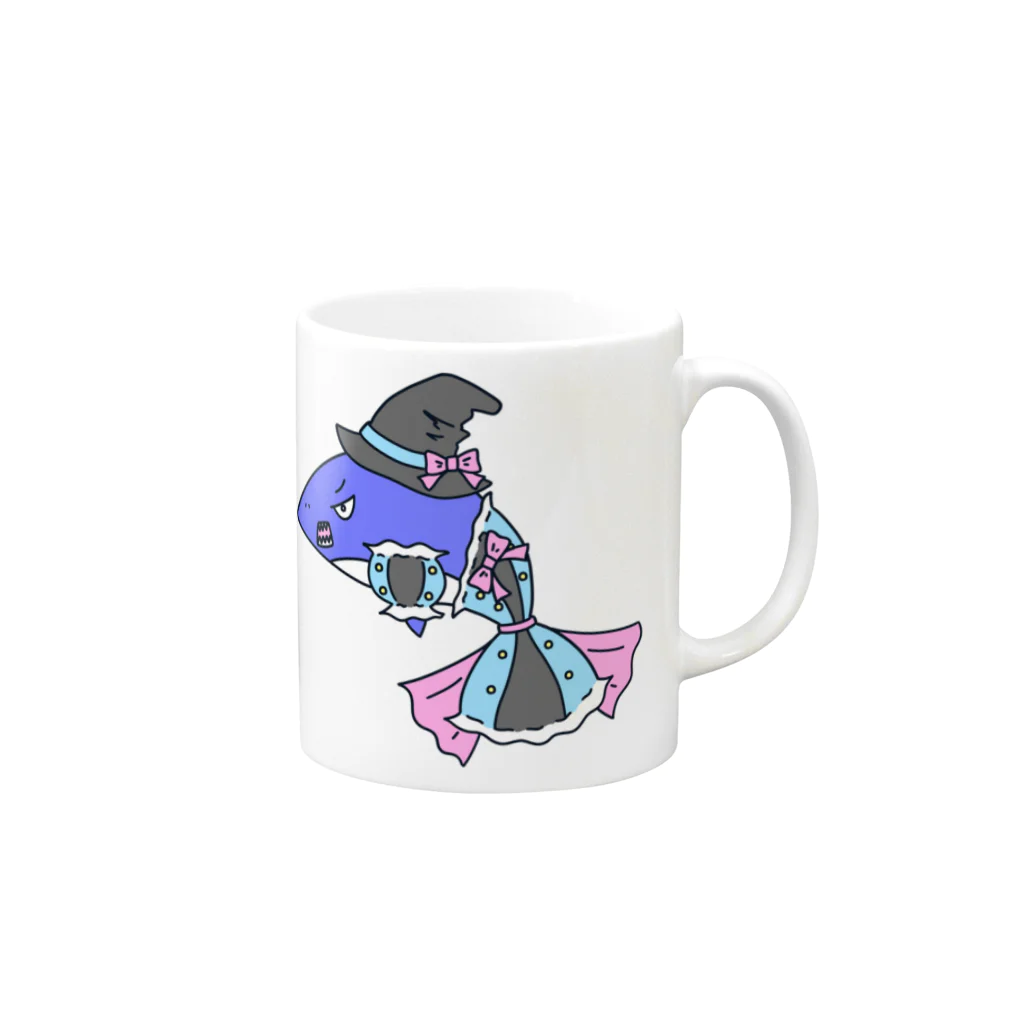 🌸砂糖ましろ🌸のサメに魔女帽子 Mug :right side of the handle