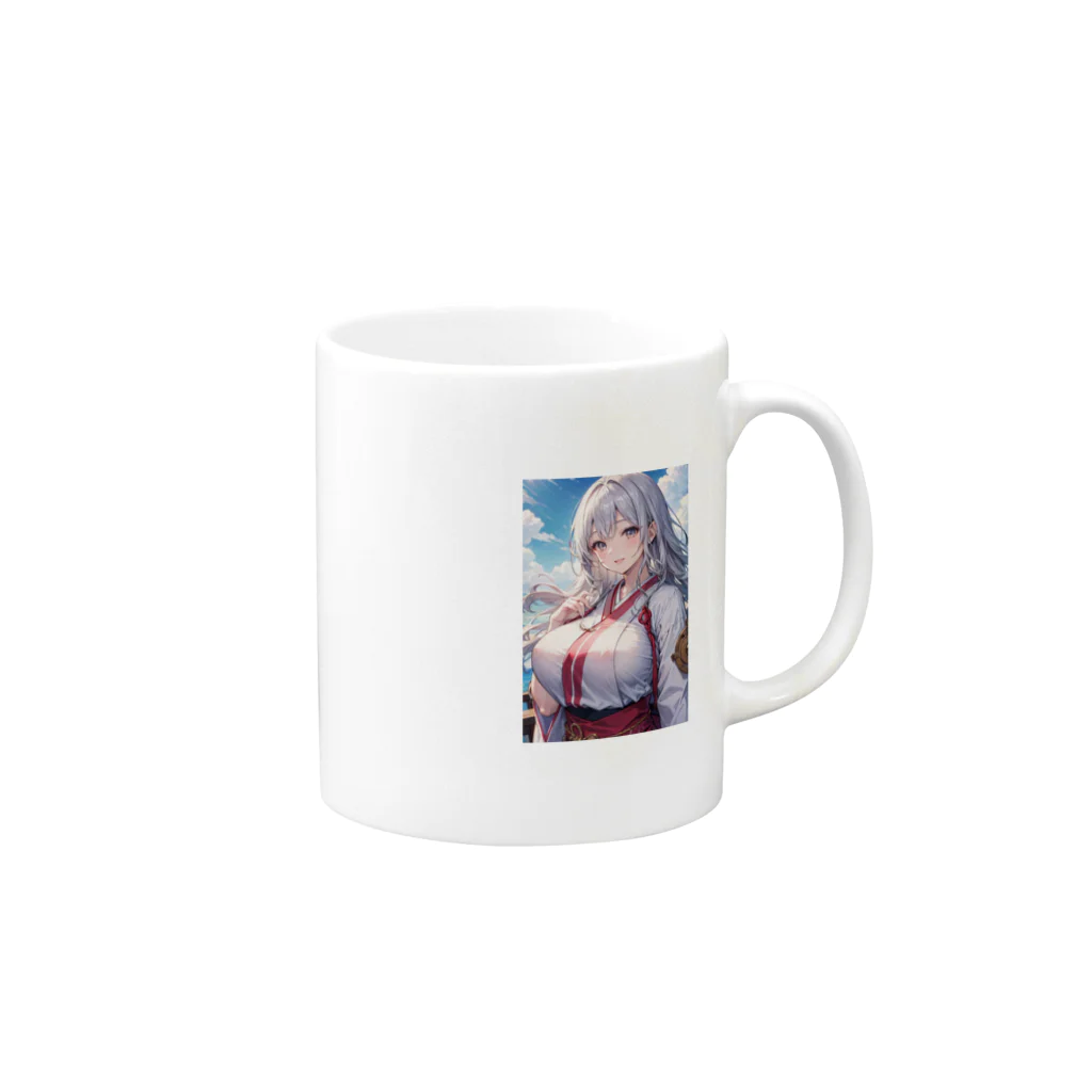 巫女スタぐらむの巫女姿のママ Mug :right side of the handle