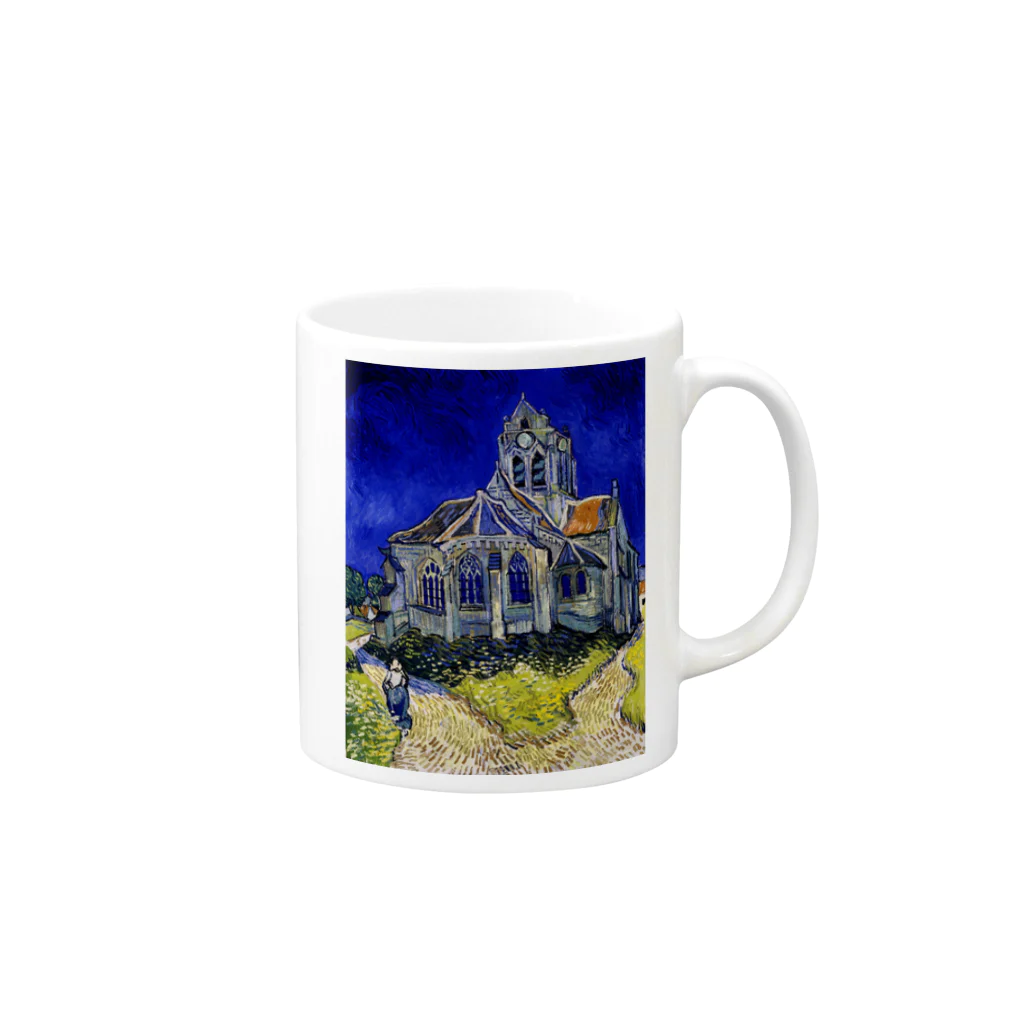 Art Museum of SUZURIのフィンセント・ファン・ゴッホ / オーヴェルの教会 Vincent van Gogh / The Church at Auvers Mug :right side of the handle