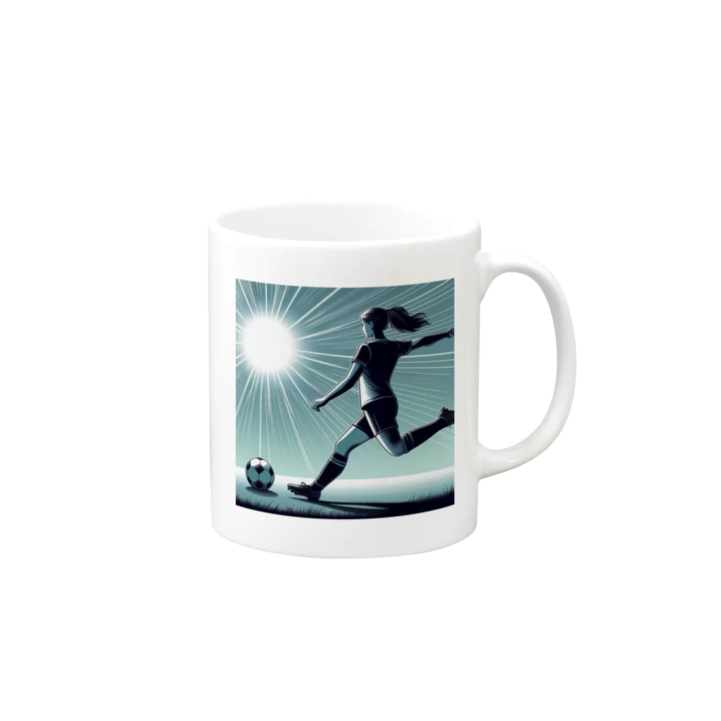 GUNSUNのサッカー少女 Mug :right side of the handle