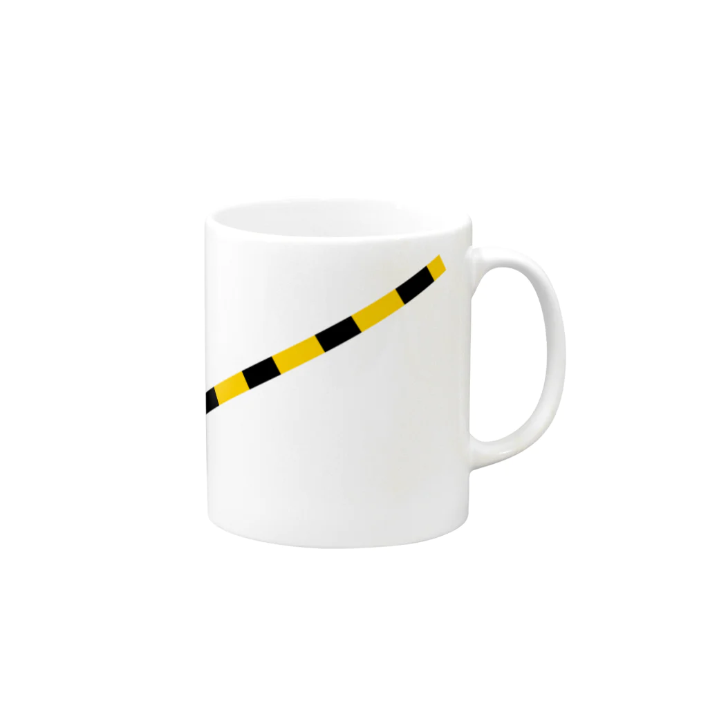 でんでんかんかんの踏切の遮断機 Mug :right side of the handle