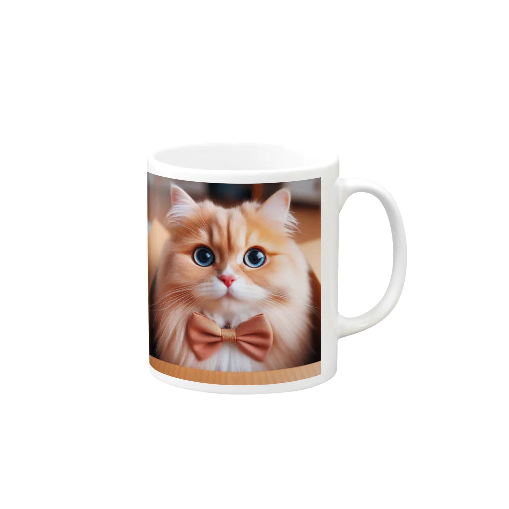 ねこちゃんが大好きなのです。のラブリーな猫ちゃん♪ Mug :right side of the handle