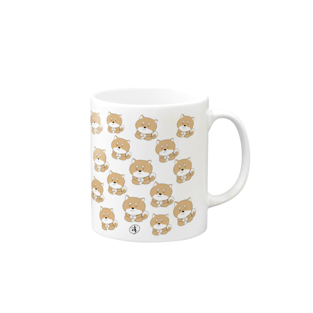 すぬおのあぐら犬MEISO Mug :right side of the handle