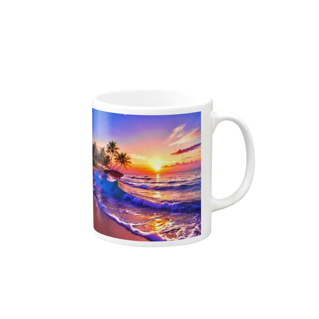 11mi_mi11の🌴ビーチサンセット☀ Mug :right side of the handle