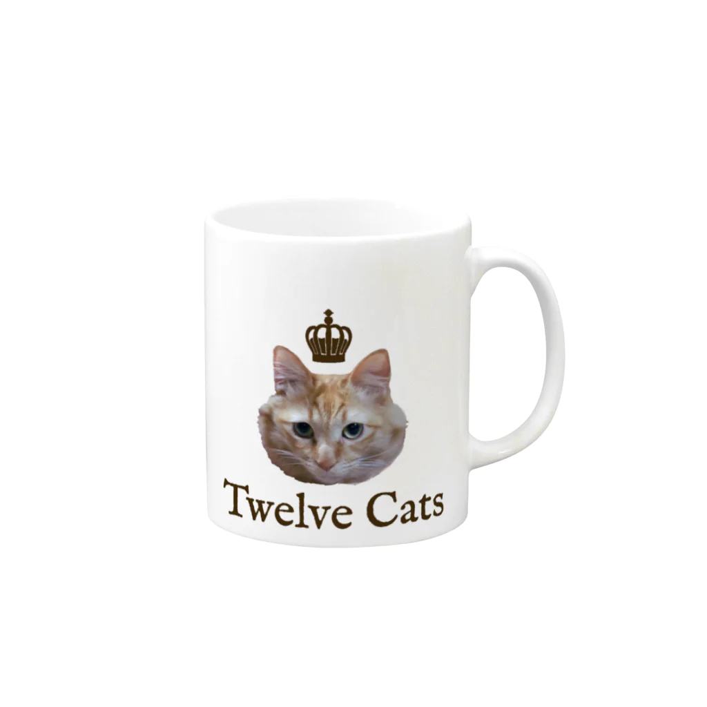 Twelve Catsの百獣の王 マグカップの取っ手の右面