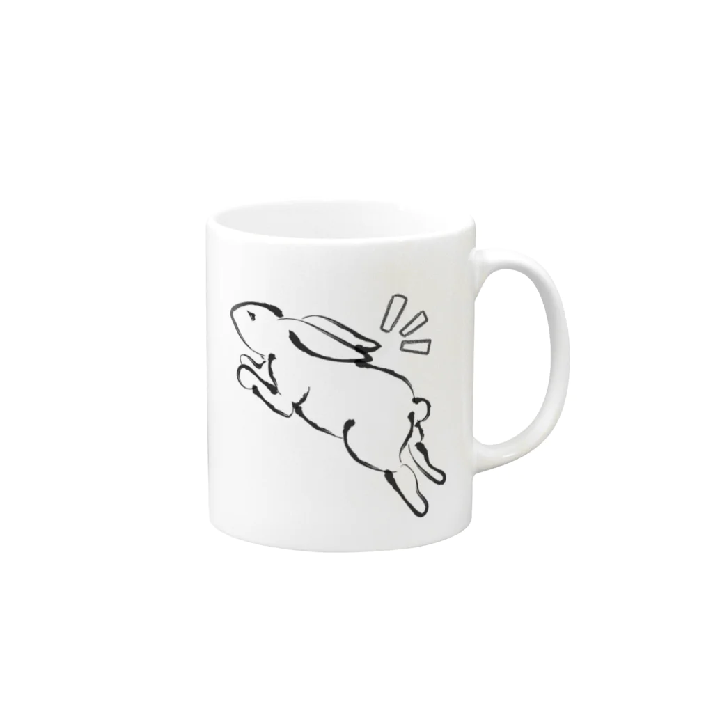 はる_社務所のうさぎ　和風 Mug :right side of the handle