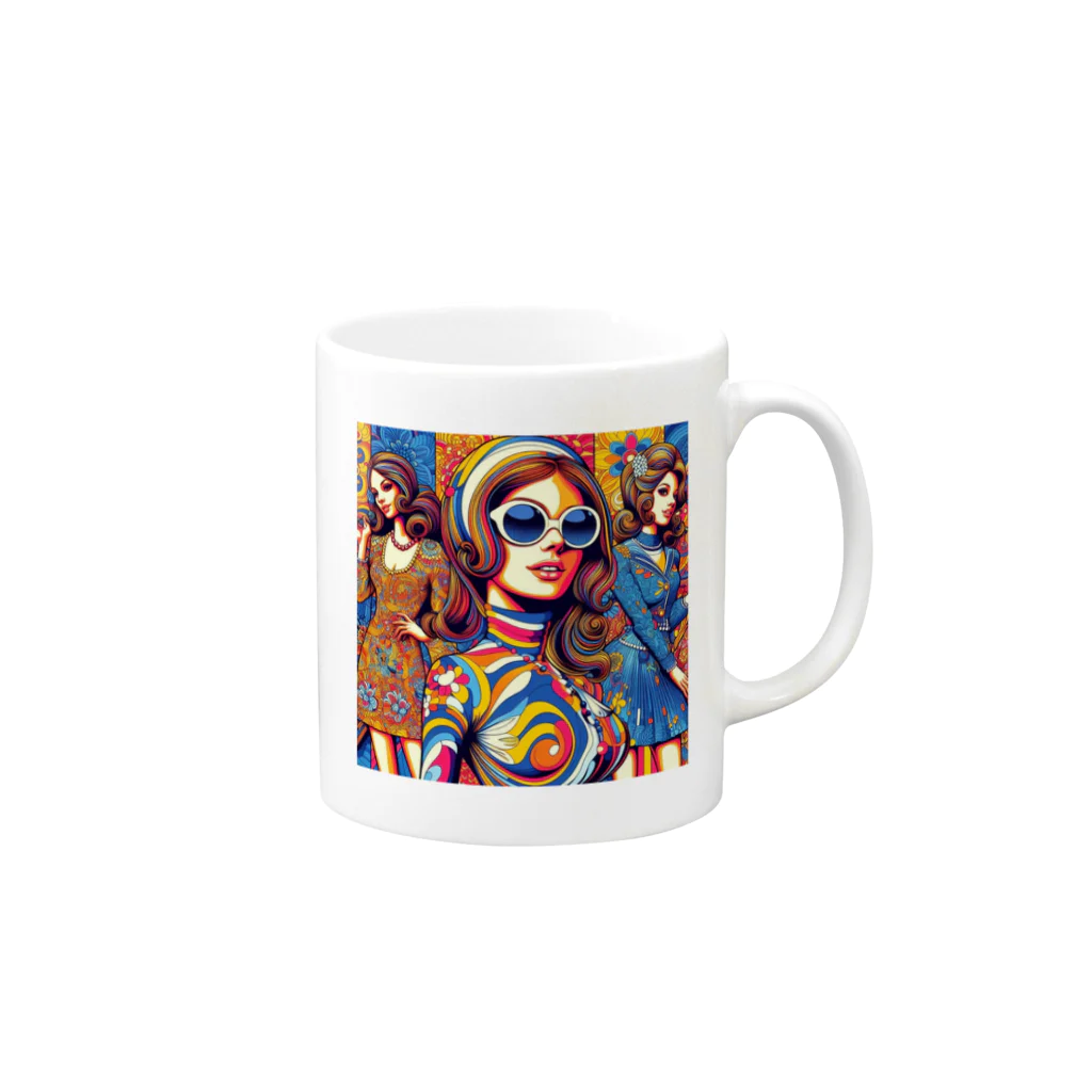 ちゃんろんの3人の美女 Mug :right side of the handle