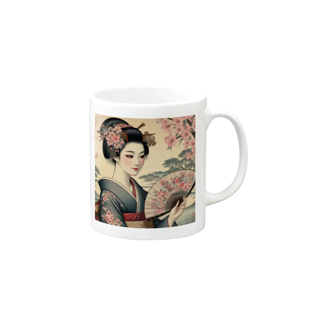 yokooooooの美しい日本女性のグッズ Mug :right side of the handle