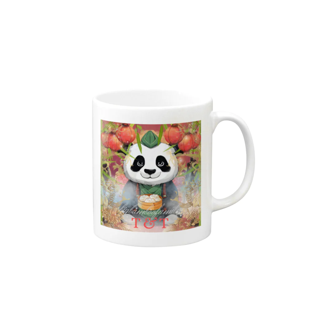 bigbamboofamilyのパンダの一休み　小籠包 Mug :right side of the handle