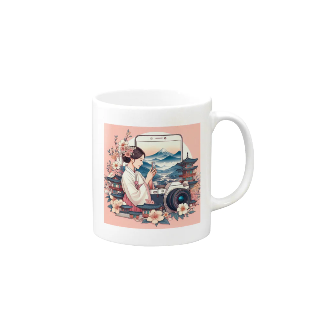 はむはむのかわいいデザイン　人気アイテム Mug :right side of the handle