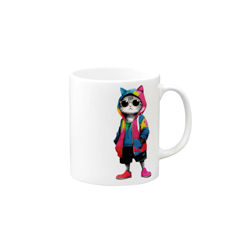 GRAFFITYのcat-man-2 Mug :right side of the handle