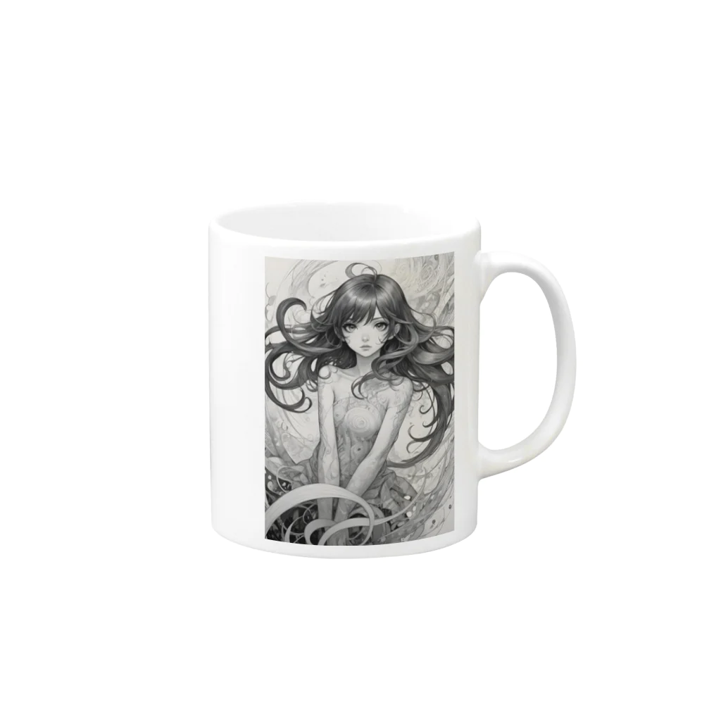 AI Fantasy Art ShopのCollapse① Mug :right side of the handle